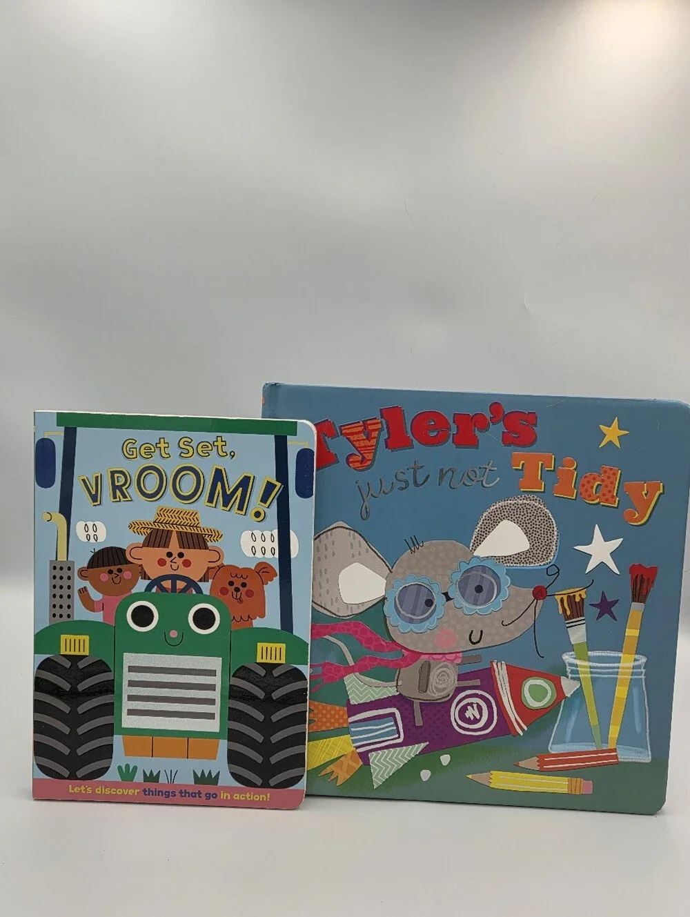 Giggle Scape Get Set, Vroom! & Tyler's Just Not Tidy - Kids Board Books Nwt